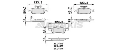 BRAXIS AB0079 Arka Fren Balatası Honda Cıvıc 2012> Toyota Yarıs 2010> GM 44660D010