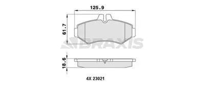 BRAXIS AA0206 Fren Balatası Arka G-Class W463 98> Sprınter 99>06 , Lt35 96> GM A0004209720