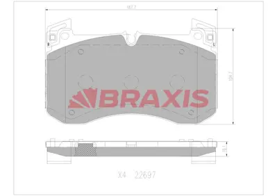 BRAXIS AA0766 Fren Balatası Arka Gle-Class V167 18> G-Class W463 18>