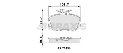 BRAXIS AB0069 Fren Balatası On C-Class W202 94>00 S202 96>01 GM 24202120