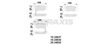 BRAXIS AB0232 Arka Fren Balatası Honda Crv 2.0 Vtec 2007-2012 Crv 1.6 2012-> GM 43022SWWG00