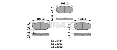 BRAXIS AB0206 On Fren Balatatası Suzukı Swıft Iıı 06-> GM 5520057K10