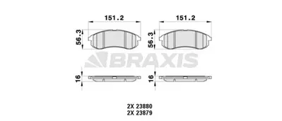 BRAXIS AB0372 On Fren Balatası Mıtsubıshı L200 2.5 Td 4x4 01-06 GM MN102622