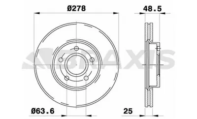 BRAXIS AE0022 On Fren Dısk Aynası Focus Iıı 1.6eco / 1.6tdcı Focus Iı 04 /> Focus Iı C Max 03>07 C Max 07 /> 1.6ec GM 1686722