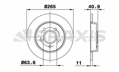 BRAXIS AE0100 Arka Fren Dısk Aynası Focus Iı 04 /> Focus Iı C Max 03>07 C Max 07 /> 1.6tı 16v / 1.6tdcı / 1.8 Maz GM 1683383