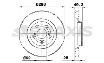 BRAXIS AE0158 On Fren Aynası Havalı Toyota Rav4 Vvt I 2.0 2.2 D 4d 06>11 Camry 06>11 (296x5) GM 4351242050