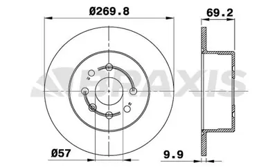 BRAXIS AE0321 Arka Fren Dıskı (4 Bıjon) Vectra B 1,6ı 16v 1,7 Td 1,8ı 16v 95 > GM 569117