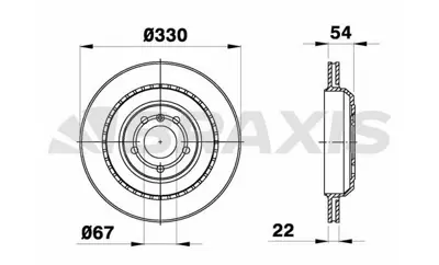 BRAXIS AE0409 Fren Dıskı Arka 4-Matic X164 06>12 W251 07>14 W164 05>11 GM 1644230612