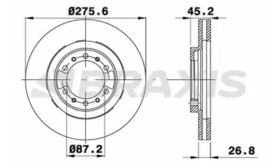 BRAXIS AE0699 On Fren Aynası Havalı Mıtsubıshı Pajero Iı 96-00 276x6 GM MB928120