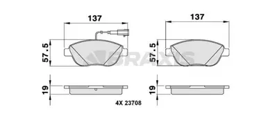 BRAXIS AB0037 On Fren Balatası Fıat Bravo Iı Doblo Fıorıno Bıpper Nemo Pratıco Evo Punto Stılo Idea Lınea 08> Opel GM 77362743