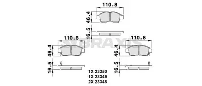 BRAXIS AB0077 On Fren Balatası Toyota Yarıs 99-05 Corolla Verso Vvtı 2001-> GM 208604