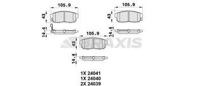 BRAXIS AB0354 Arka Fren Balatası Mazda Rx 8 03-12 GM 440604U092