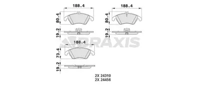 BRAXIS AA0134 Fren Balatası On W204 07>14 S204 07>14 C204 11> C218 11>17 W212 09>15 C207 09>16 GM A0054201020