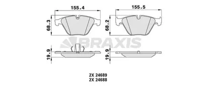 BRAXIS AA0214 On Fren Balatası Bmw F10 F11 F12 F13 F06 530 GM 34116775314