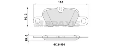 BRAXIS AA0387 Arka Fren Balatası Porsche Panamera 970 911 14> GM 97035294903