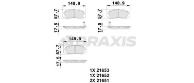 BRAXIS AB0122 On Fren Balatası Honda Crv 1996 2001 Hrv 1999> Accord 1993 1998 GM 45022S10A00