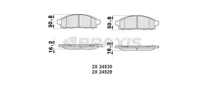 BRAXIS AB0187 On Fren Balatası Mıtsubıshı L200 2.5 D 4x4 2006-2012 Pajero 2008-> L200 2.4 2015-> Fıat Fullback 15- GM 4605A198