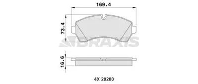 BRAXIS AA0177 Fren Balatası On Sprınter 906 06> 907 910 18> Crafter 06>16 GM 44208220