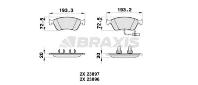 BRAXIS AB0320 On Fren Balatası Fıslı Audı A8 Quattro 3.7 / 4.2 03> GM 4E0698151