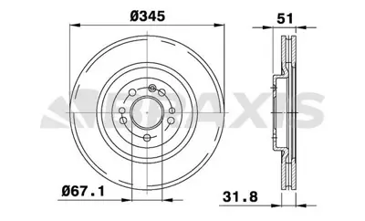 BRAXIS AD0975 Fren Dıskı On Ml-Class W163 98>05 GM 1634210312