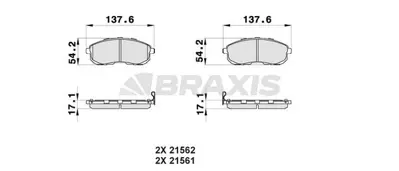 BRAXIS AB0154 On Fren Balatası Juke 1.6 2013> Maxıma Qx 1995 2003 GM D10601KA1A