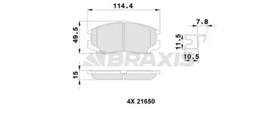 BRAXIS AB0250 On Fren Balatası Daıhatsu Terıos 1.3 4wd 1.3 Vvt I 4x4 1.5 Vvt I 01=> GM 449187403000, GM MR389511, GM MR389512