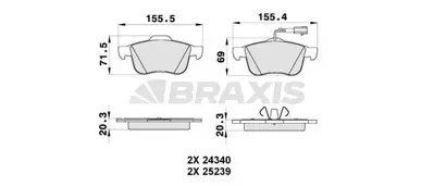 BRAXIS AB0348 On Fren Balata Alfa Romeo Gıulıetta 1.4 Tb 163 1.4 Tb 170 2.0 Jtdm 140 2.0 Jtdm 163 2.0 Jtdm 170 10= GM 1605164