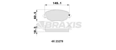 BRAXIS AB0029 On Fren Balatası Mondeo Iıı 00>07 Jaguar X Type 04>09 GM 1121894