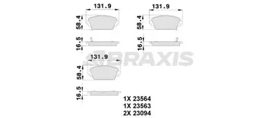 BRAXIS AB0106 On Fren Balatası Honda Accord Vıı 98-02 GM 410604U125