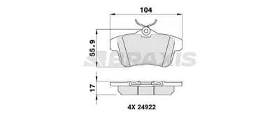 BRAXIS AA0106 Arka Fren Balatası P308 Rcz C4 Iı Ds4 P3008 P5008 P508 1.6gtı / 1.6hdı / 2.0hdı 07 / 10> GM 1608520680