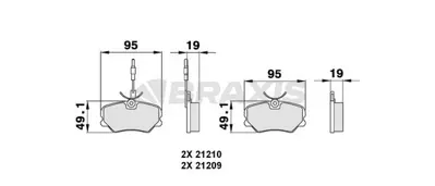 BRAXIS AB0127 On Fren Balatası P405 Srı Xu9j4 1.9 (4 Kablolu) GM 425107