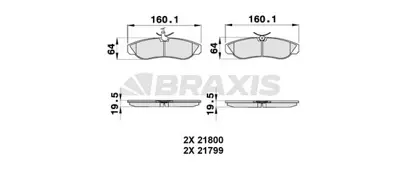 BRAXIS AB0183 On Fren Balatası Boxer Ducato Jumper 94 02 Fıslı GM 425118