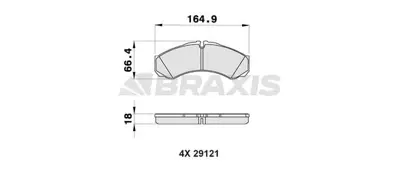 BRAXIS AA0195 On Fren Dısk Balatası Daıly Iı Iıı 99>06 (18mm) GM 2996532