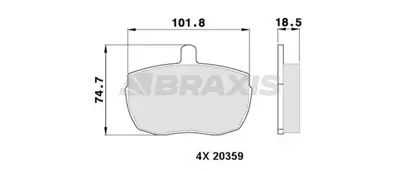 BRAXIS AA0304 Fren Balatası On Range Rover I 85>90 Defender 90>94 Transıt Iveco 78>92 Daıly I 78>89 GM 496150