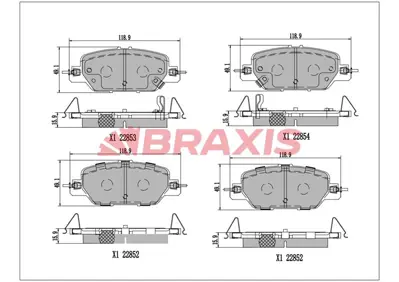 BRAXIS AA0781 Fren Balatası Arka Honda Crv 1,5 2016-> Crv 2,0 2018->