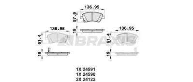 BRAXIS AB0163 Fren Balatası On Corolla D4d 07-12 Aurıs D4d 07-12 Corolla 1.4 D4d 2013-> GM 446502160