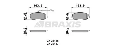 BRAXIS AB0199 On Fren Balatası Master Iıı 10> Movano 10> GM 4106000Q0L