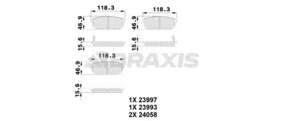 BRAXIS AB0241 Arka Fren Balatası Kıa Sorento 03-10 GM 583023ED00