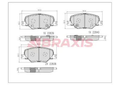 BRAXIS AB0607 On Fren Balatası 16'' Opel Insıgnıa B 17-> GM 84124408