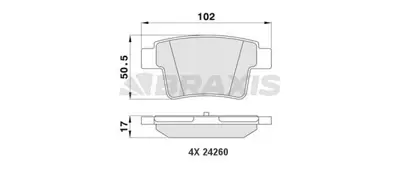 BRAXIS AA0162 Arka Fren Balatası Mondeo Iıı 04>07 Jaguar X Type Estate 05>09 GM 1356392