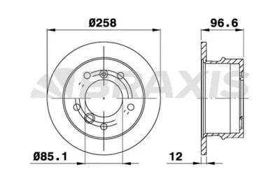 BRAXIS AD0997 Arka Fren Aynası Lt 28 35 46 2.5 / 2.8 / 96>03 Sprınter 901 902 903 904 96>06 GM 2D0501203