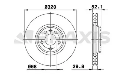 BRAXIS AD0309 On Fren Aynası Havalı Sağ Sol Audı A4 A5 Q5 (320x30mm) 08>> GM 8K0615301A