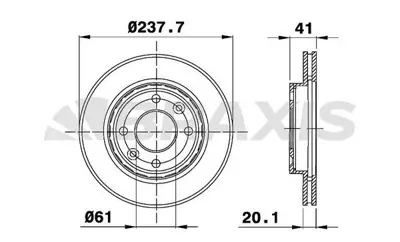 BRAXIS AE0015 On Fren Dısk Aynası Havalı R19 R21 Clıo I Iı Kangoo Megane I Symbol I 1.2 / 1.4 / 1.5 / 1.6 / 1.9 (K GM 7700756572