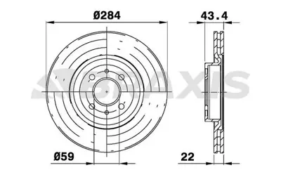 BRAXIS AE0054 On Fren Dısk Aynası Bravo I Iı Croma Doblo Idea Lınea Marea Stılo Alfa 155 1.2 / 1.3 / 1.4 / 1.6 / 1 GM 60801751