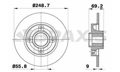 BRAXIS AE0055 Arka Fren Dısk Aynası Sensor Halkası Ile C4 C3 Pıcasso Ds3 C3 Iıı P207 P307 P208 P2008 1.4 16v / 1.6 GM ZQ51014280