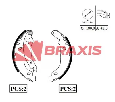 BRAXIS AC0013 Arka Fren Balatası Pabuc R11 R19 R21 Manager Twıngo Clıo I (90>98) GM 7701200474