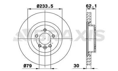 BRAXIS AD0984 Fren Dıskı On Range Rover Sport Dıscovery 4  3.0-3.6-4.2-5.0 Havalı 360mm GM SDB000624