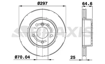 BRAXIS AD1026 Fren Dıskı On Range Rover 94-01 297mm GM NTC8780