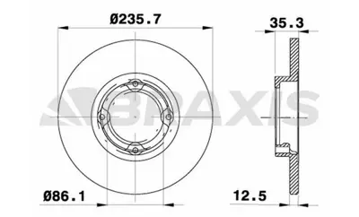 BRAXIS AE0063 On Fren Dısk Aynası Havalı 236mm Matız 98> GM 96455424