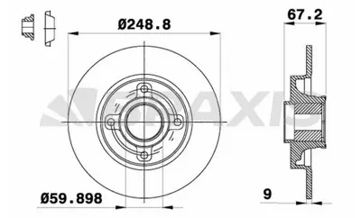 BRAXIS AE0098 Arka Fren Dısk Aynası C4 P307 (Poryalı Rulmanlı)1.4ı 1.6hdı 1.6ı 2.0hdı 2.0ı Esplı Araclar Icın GM 4246Z9